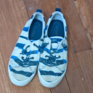 Sperry Striped Blue and White Kids Shoes